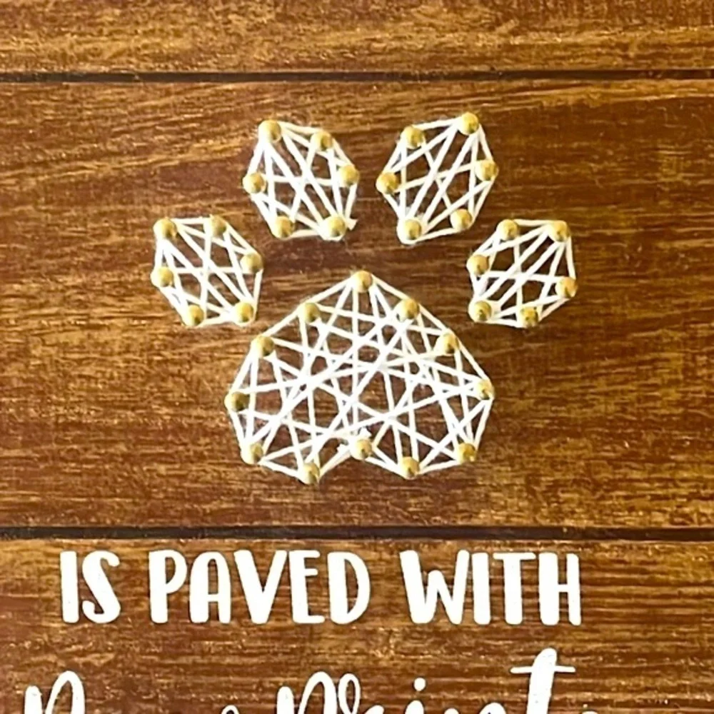 Brand New Dog Cat Pet String Art Heart Picture Frame Rustic Wood Memorial Gift